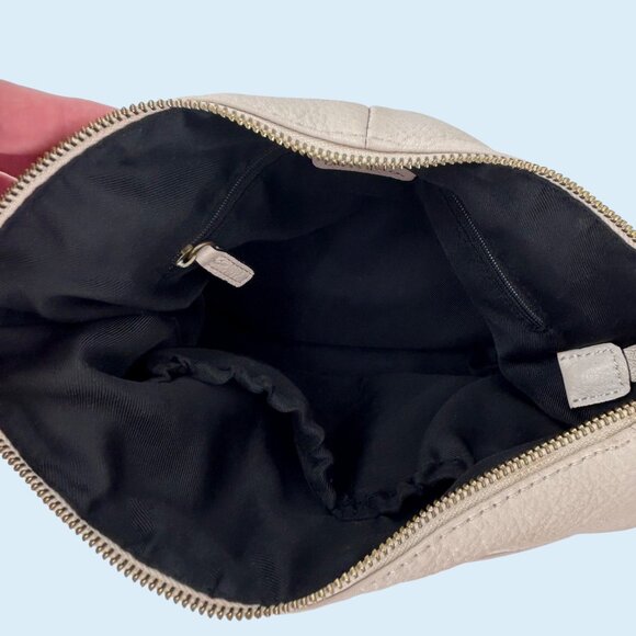 ELLIOTT LUCCA Cream Pebbled Leather BUCKET CROSSBODY Bag Purse - Picture 13 of 14